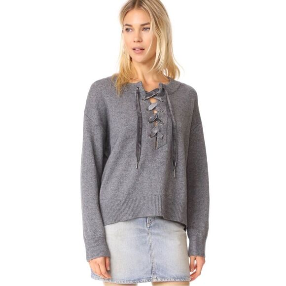 Rails Cashmere Wool Blend Olivia Lace Up Sweater C32 - Picture 1 of 14